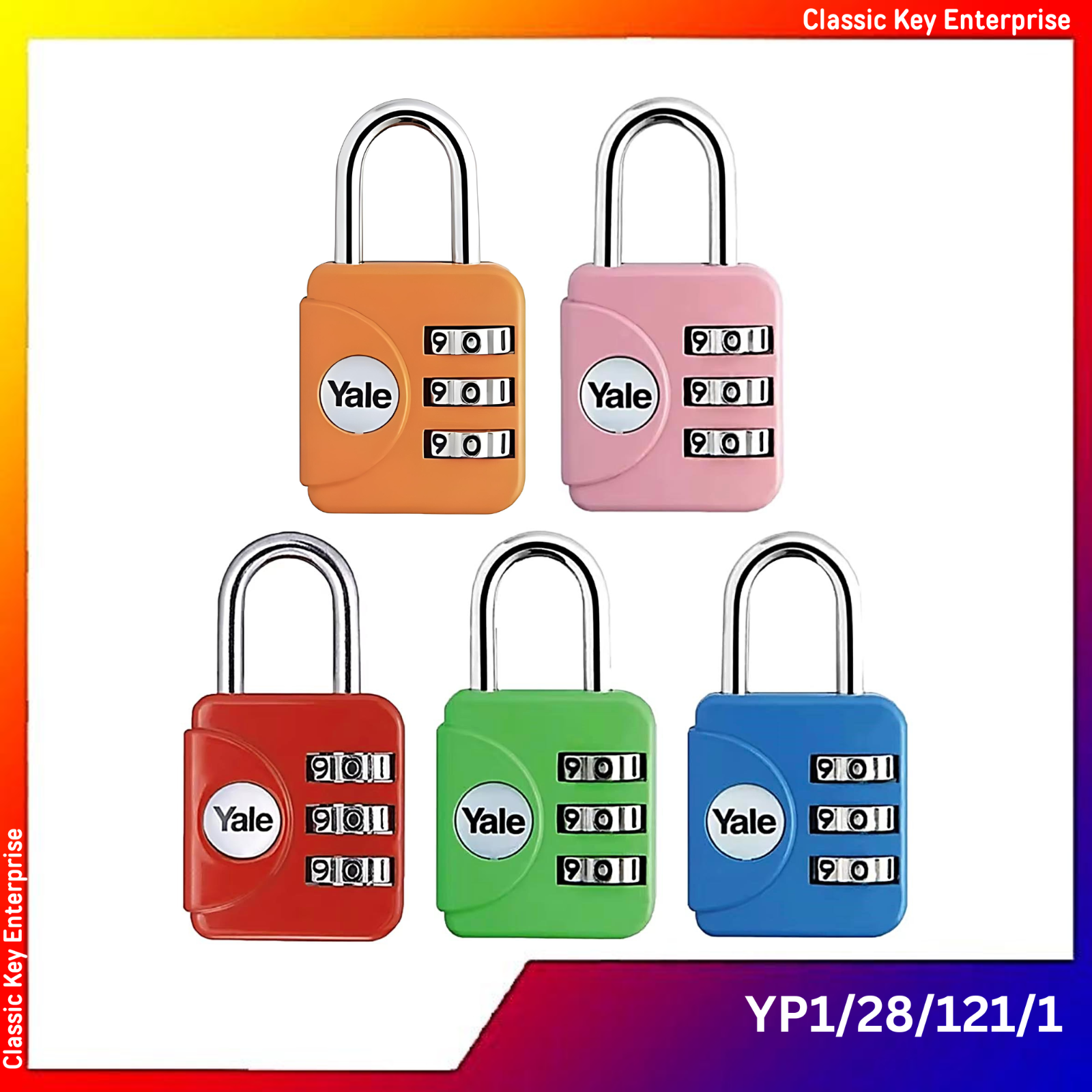 Yale Luggage Lock Combination 3-Digit Dial Number YP1/28/121