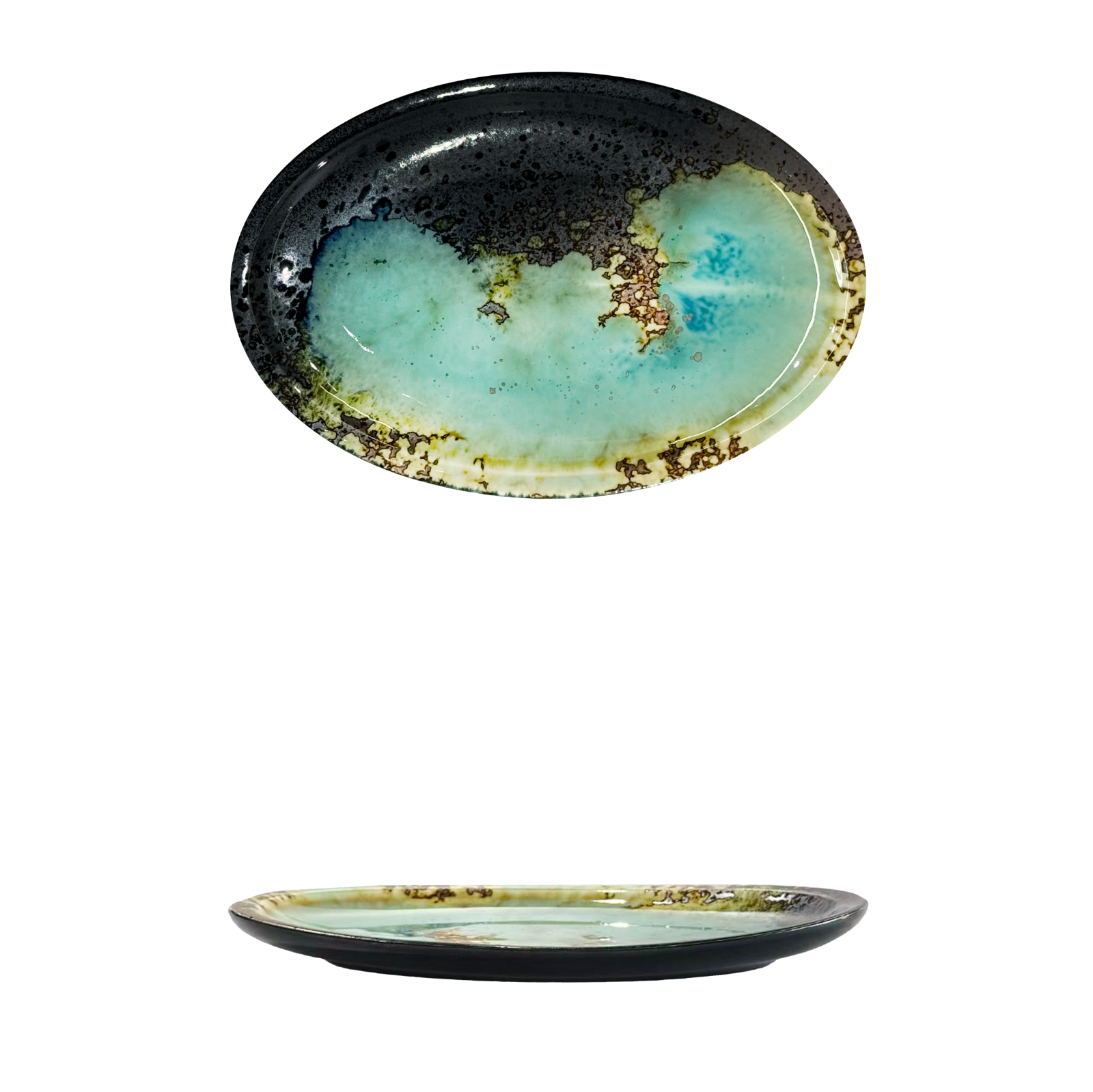 ZYF-WCS-10-Thick-rimed-Fish-Plate-五彩石-10-厚边鱼盘