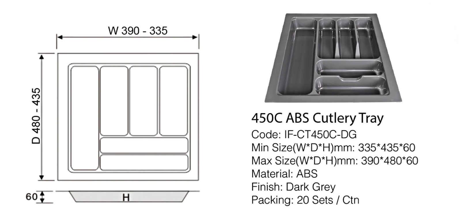 Eco Ware ABS Cutlery Tray