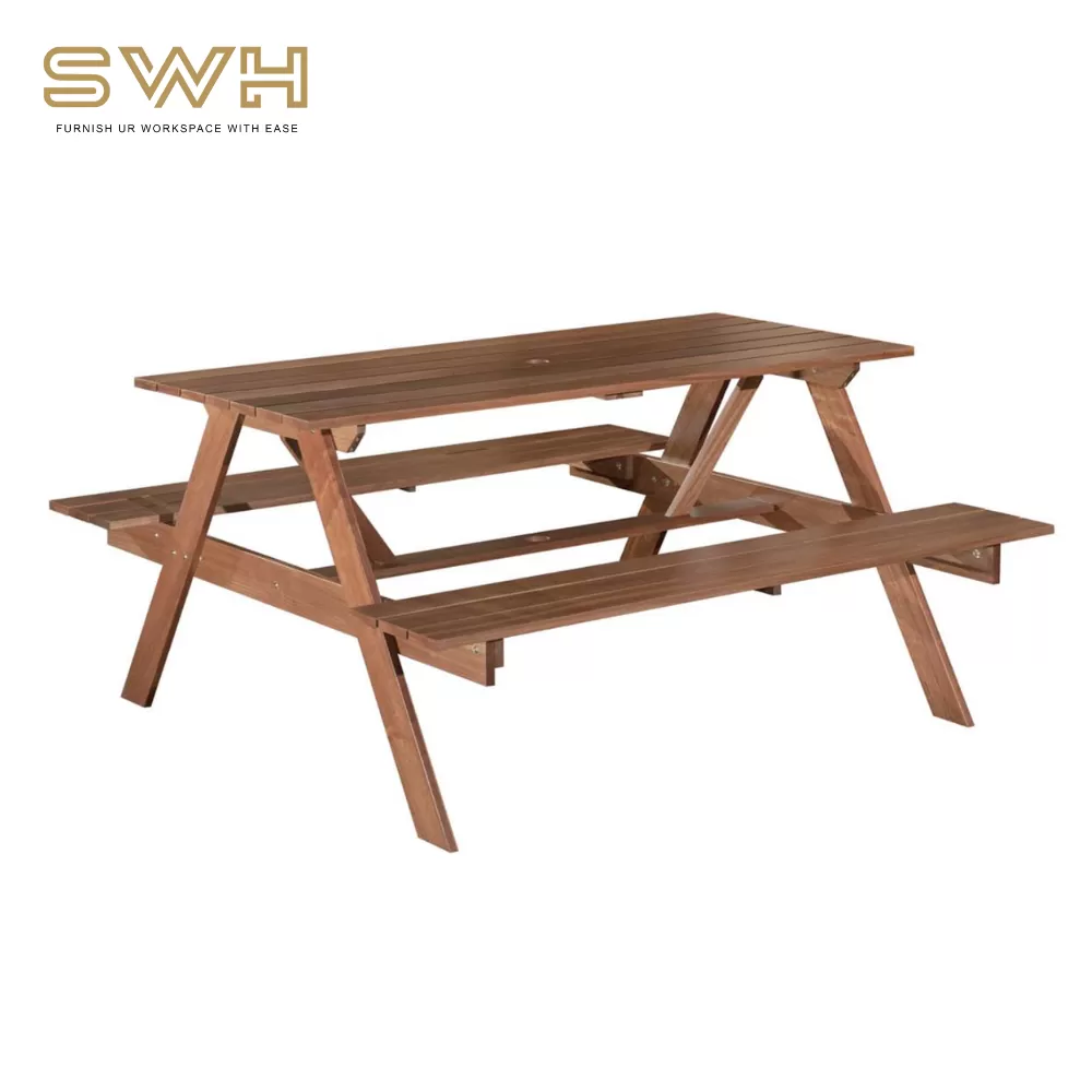 PICNIC Solid Wood Outdoor Bench Table | Outdoor Furniture Store