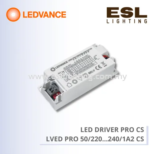 LEDVANCE LED DRIVER PRO CS LVED PRO 50W/220-240/1A2 CS Constant current LED Power Supply - LVED PRO 50/220...240/1A2 CS