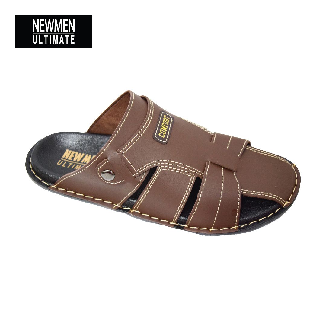 MEN UPPER STITCHING COMFORT SLIPPER (MA 393-BN) (AL.X)