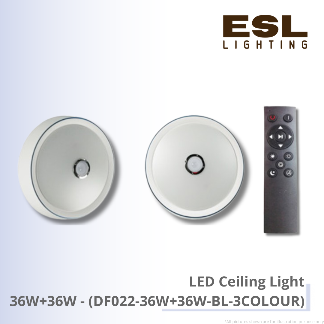 LED Ceiling Light 36W+36W - DF022-36W+36W-BL-3COLOUR