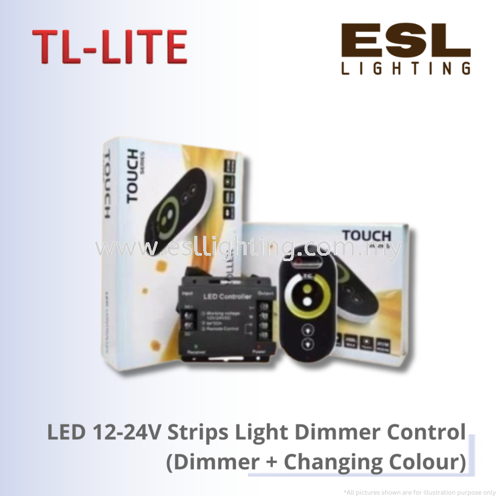 TL-LITE LED 12-24V Strips Light Dimmer Control - Dimmer + Changing Colour