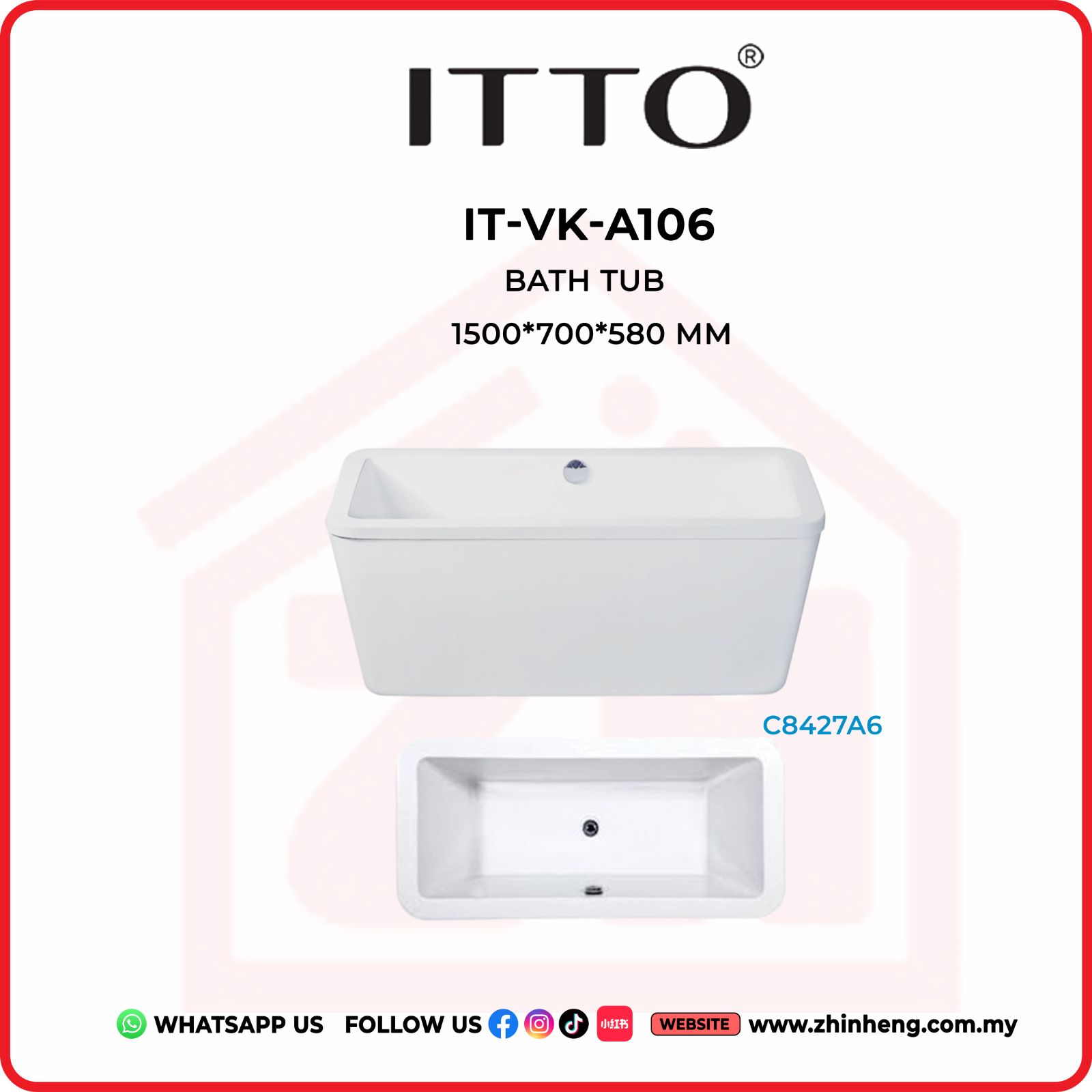 ITTO BATH TUB IT-VK-A106