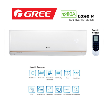 Gree LOMO-N R410A (1.0HP, 1.5HP, 2.0HP & 2.5 HP) Cold Plasma with Golden Fin Air Conditioner
