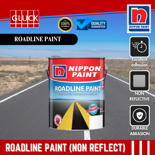 NIPPON ROADLINE PAINT- NON-REFLECTIVE 5L BLACK,WHITE, YELLOW, RED