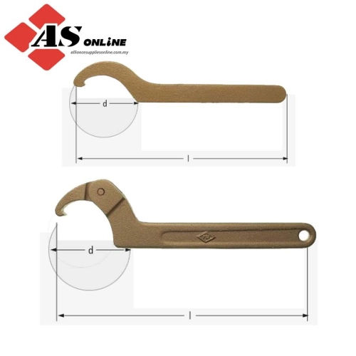 AMPCO Hook Spanner, Fixed/adjustable Hook 120-130mm / Model: CV0130