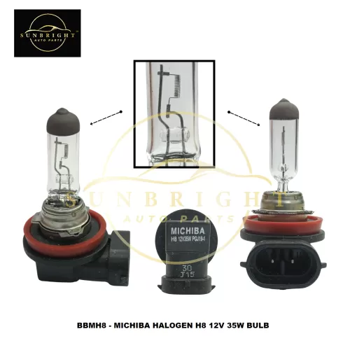 BBMH8 - MICHIBA HALOGEN H8 12V 35W BULB - Sunbright Auto Parts Supply Sdn Bhd