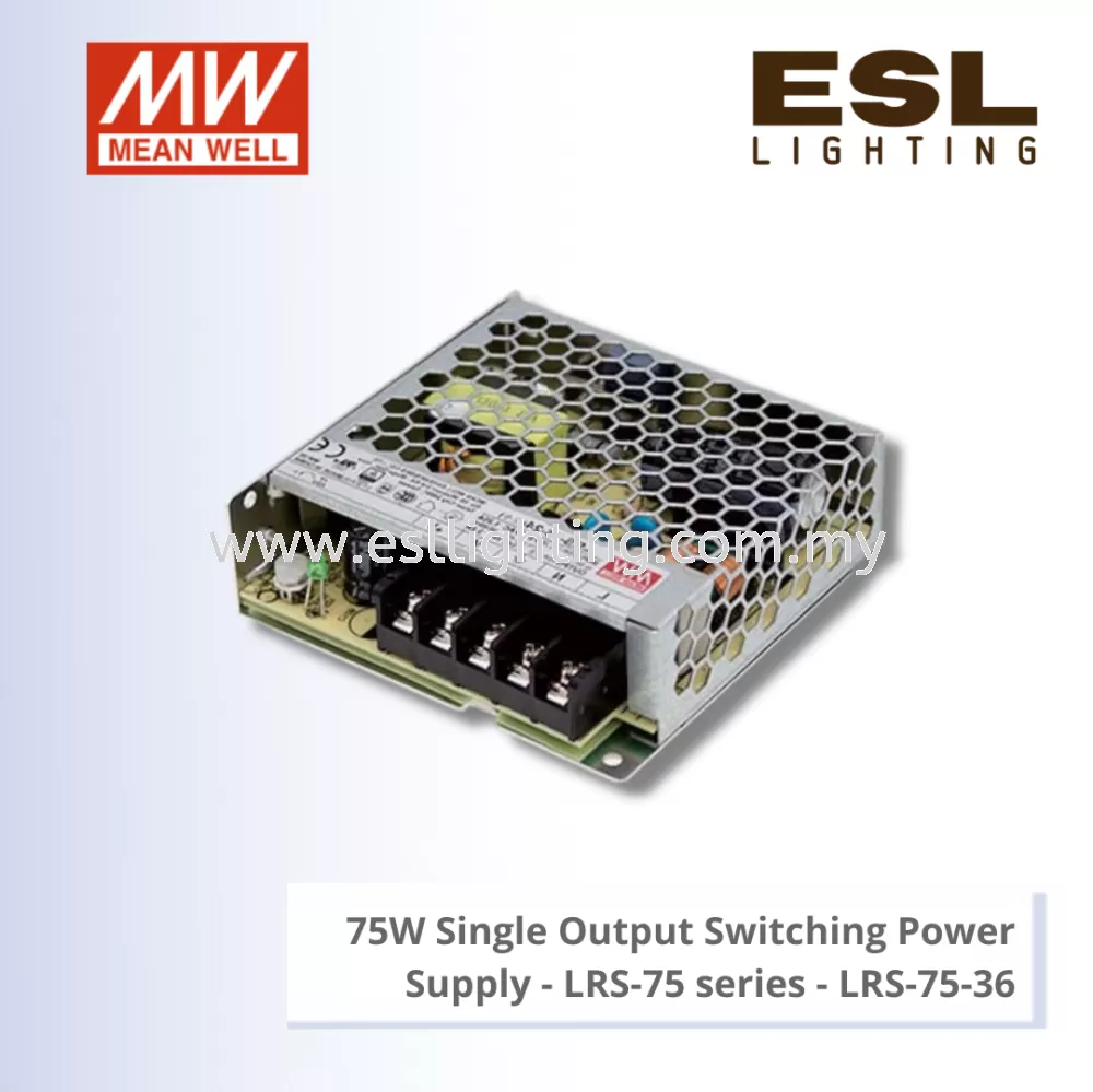 MEANWELL 75W SINGLE OUTPUT SWITCHING POWER SUPPLY - LRS-75 SERIES - LRS-75-36