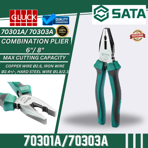 *Sata 70301A/ 70303A SATA LINESMAN / LONG NOSE PLIERS 6" 8"