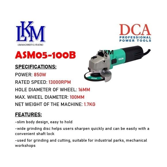 [DCA] ASM05-100B 4" 100MM ANGLE GRINDER