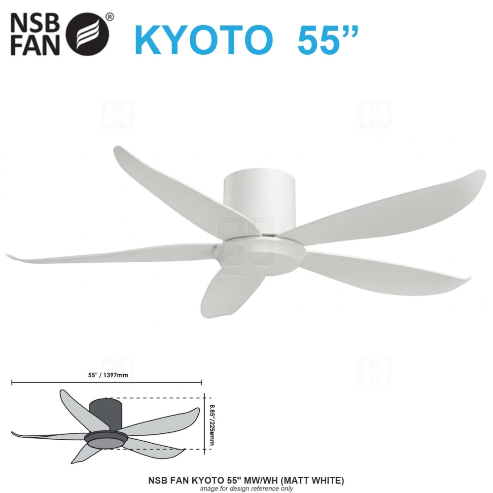 NSB FAN KYOTO 55" MW/WH MATT WHITE