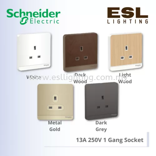 SCHNEIDER AvatarOn 13A 250V 1 Gang Socket - E83426_WE_G11 E83426_WD_G11 E83426_LW_G11 E83426_GH_G11 E83426_DG_G11