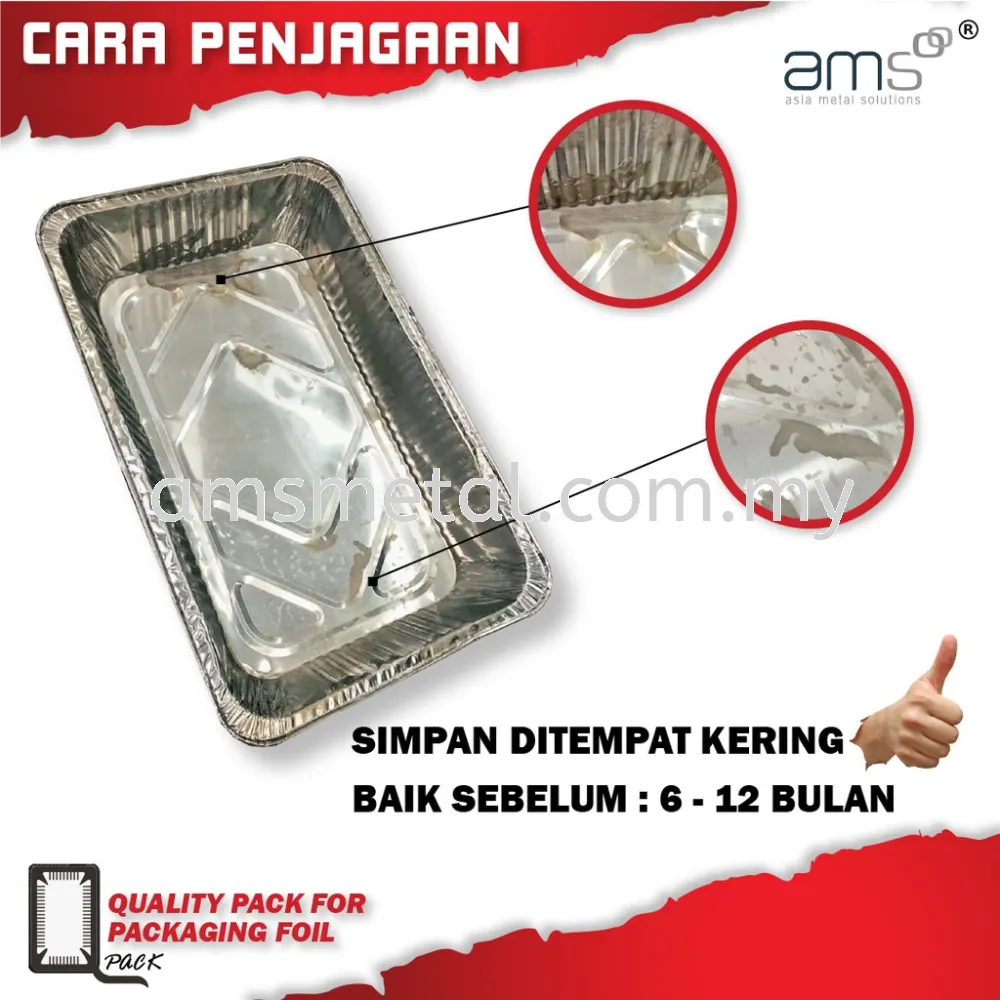 AMS Aluminium Foil Tray With Lid Cover 5 PCS Code 7650 Disposable Cake Container Bekas Aluminium Bakeware