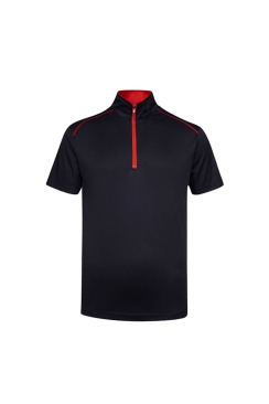 Oriental Zip Up Collar Polo T-Shirt