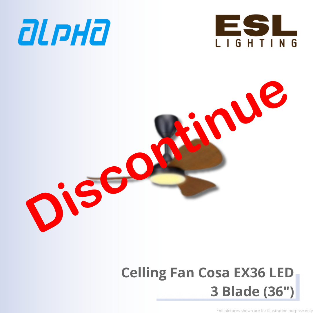 [DISCONTINUE] ALPHA Celling Fan Cosa EX36 LED - 3 Blade (36")