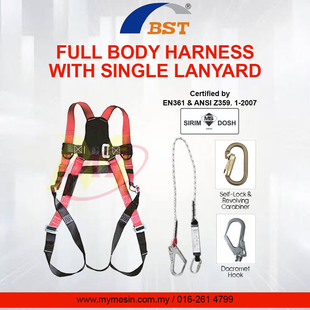 BST Full Body Harness with Single Lanyard