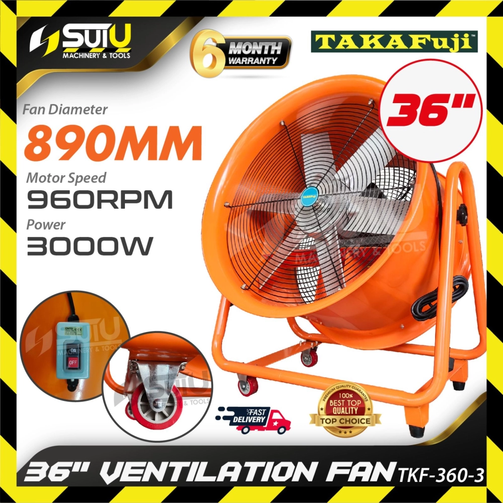 [36 INCH] TAKAFUJI TKF-360-3 / TKF-360 / TKF360 36" / 890MM Ventilation Fan 3000W 960RPM (WITHOUT / WITH HOSE)
