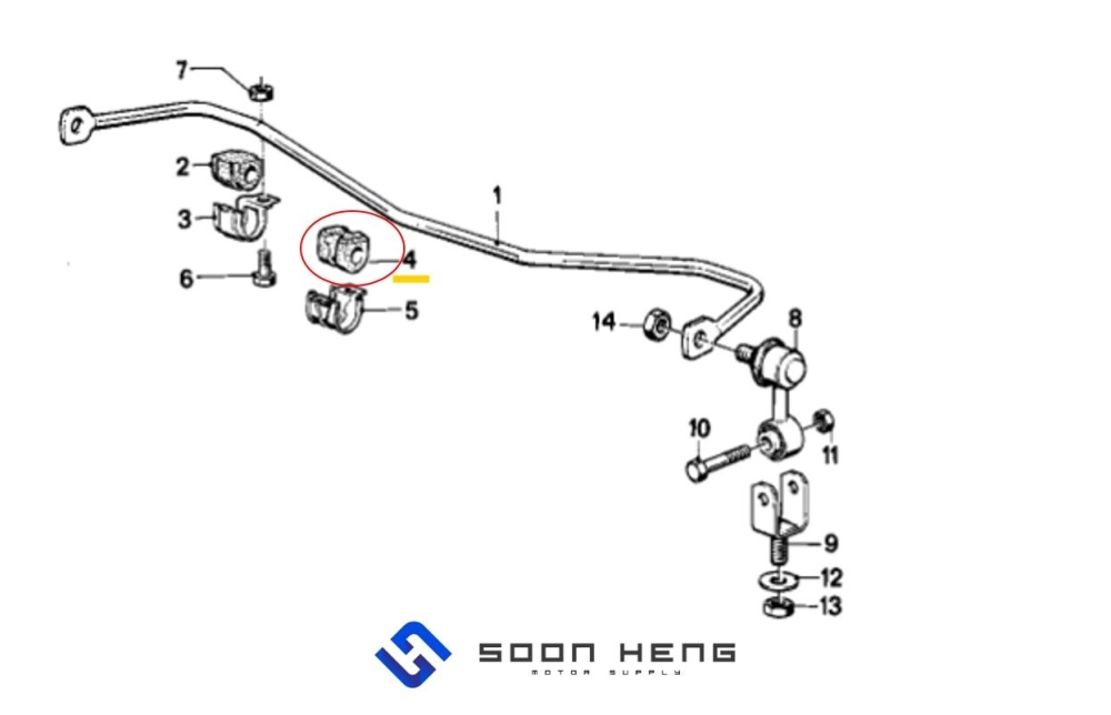 BMW E30 with engine M10/ M20/ M40 - Front Torsion Bar Bush (LEMFORDER)