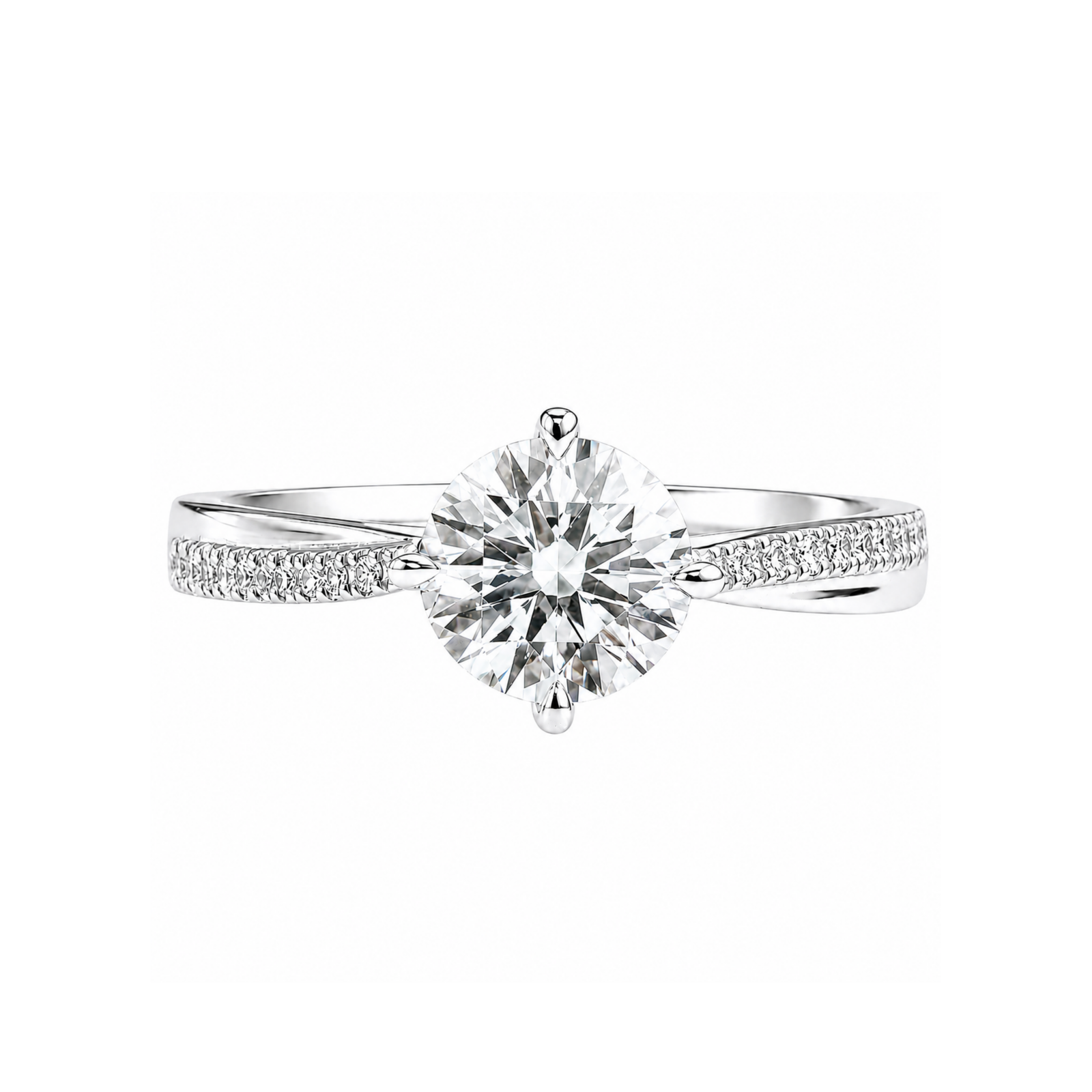 Roman & Co庐 Valerisse Twist Pav茅 Solitaire Ring