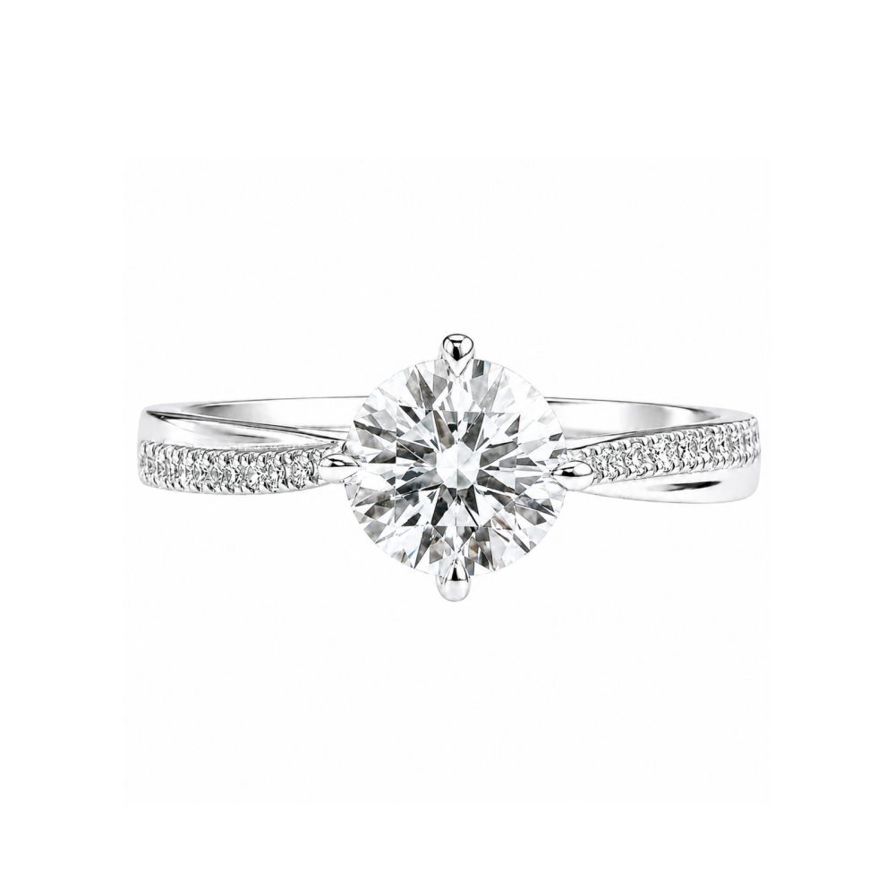 Roman & Co庐 Valerisse Twist Pav茅 Solitaire Ring