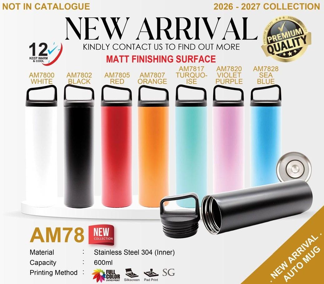 AM78 — AUTO MUG STAINLESS STEEL 304 (INNER) + MATTE FINISH 600ml [PREMIUM QUALITY ✔] [12 HOUR HEAT RETENTION 🕛] [NEW PRODUCT 2026]