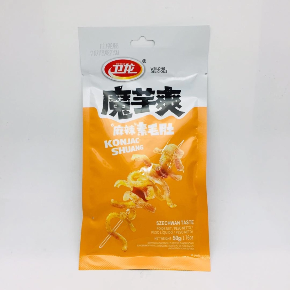 Wei Long Konjac Shuang Szechwan Paste 衛龍魔芋爽麻辣素毛肚 50g