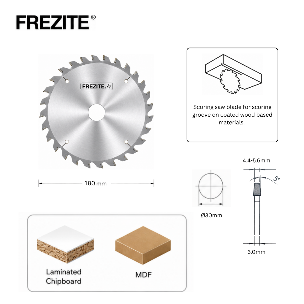 Frezite 7" X 4.4-5.6 X 30H X 28T TCT SCORING SAW BLADE