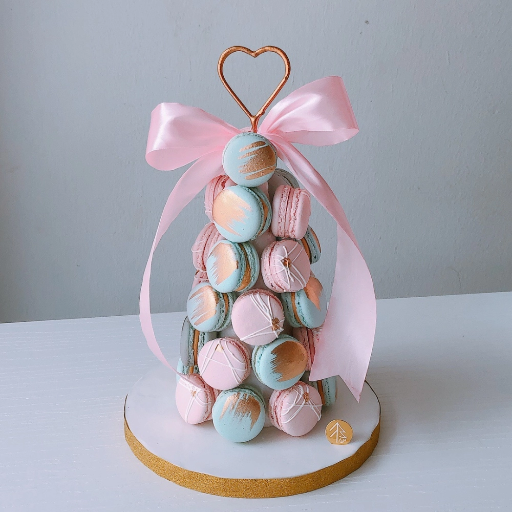 Blue Pink Macaron Tower