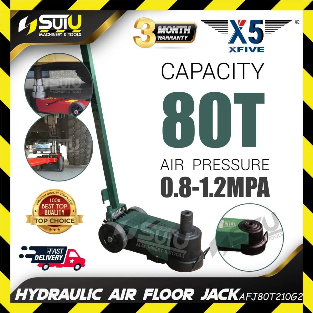[ STRAIGHT ] X5 / XFIVE AFJ80T210G2 80T / 80Ton / 80 Ton Hydraulic Air Floor Jack (Max Height : 410MM)