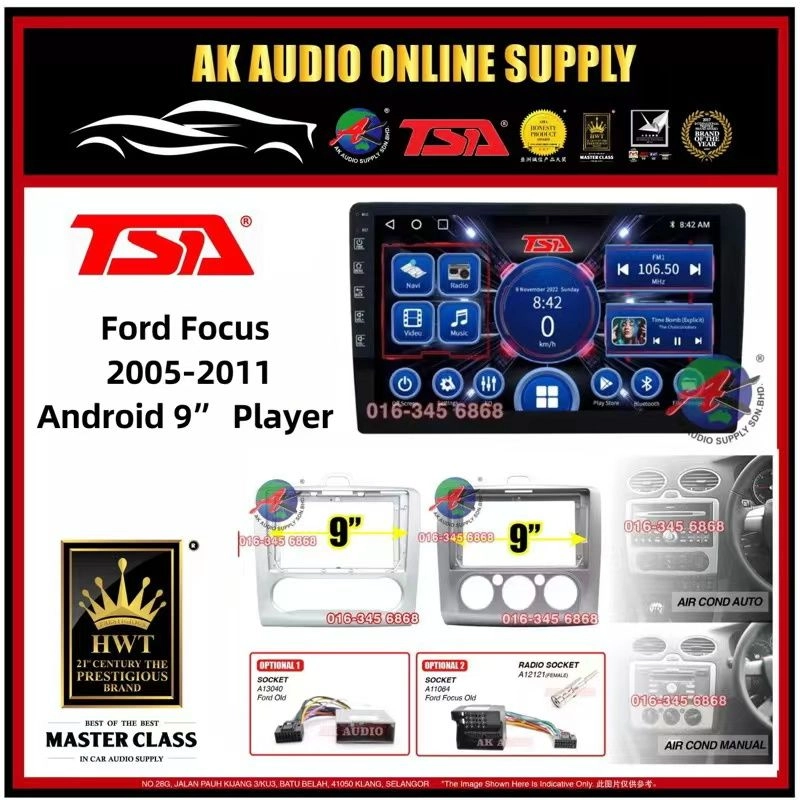 [ MTK 2+32GB ] TSA Ford Focus 2005 - 2011 Android 9'' inch Car player Monitor