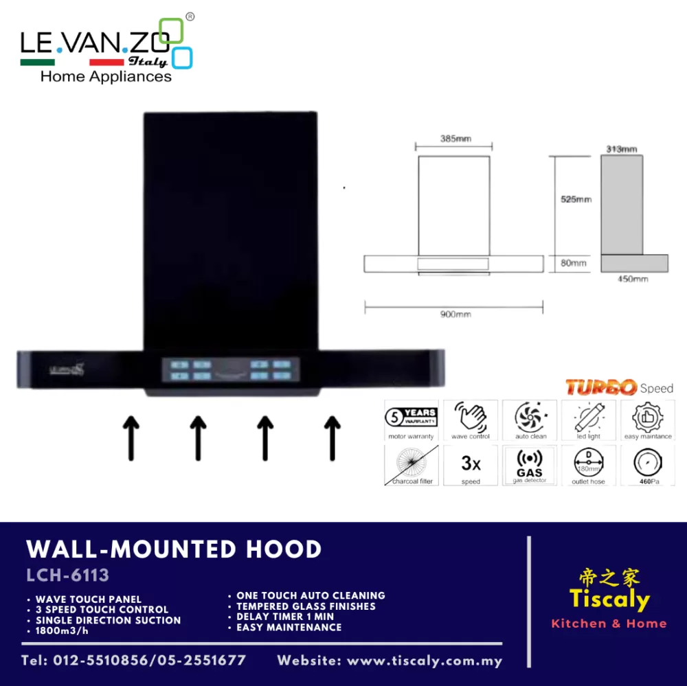 LEVANZO WALL-MOUNTED HOOD LCH-6113