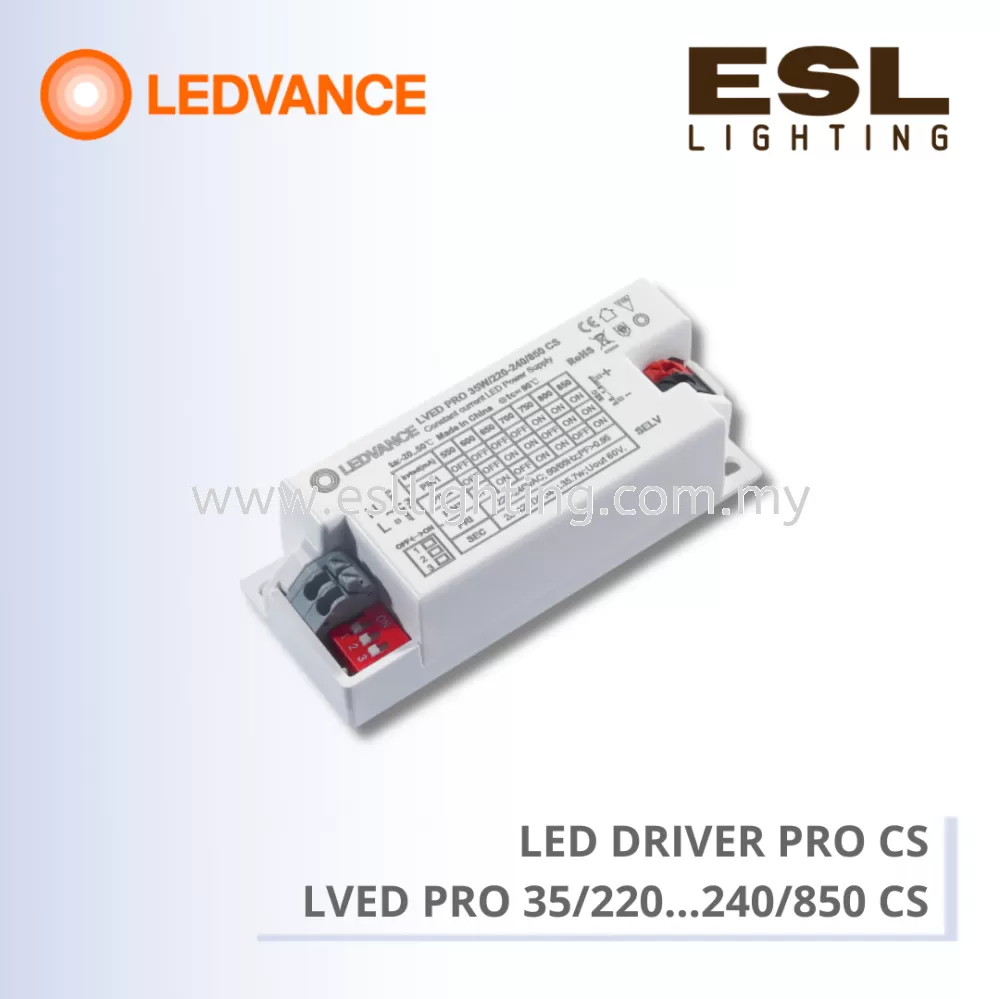 LEDVANCE LED DRIVER PRO CS LVED PRO 35W/220-240/850 CS Constant current LED Power Supply - LVED PRO 35/220...240/850 CS