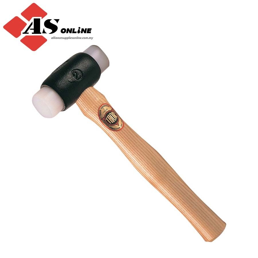 THOR Polyethylene Hammer, 590g, Wood Shaft, Replaceable Head / Model: THO5270401B 