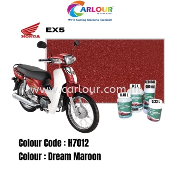 Motor Honda EX5 [H7012] Dream Maroon Pearl 2K Original Basecoat Paint Colour CARLOUR