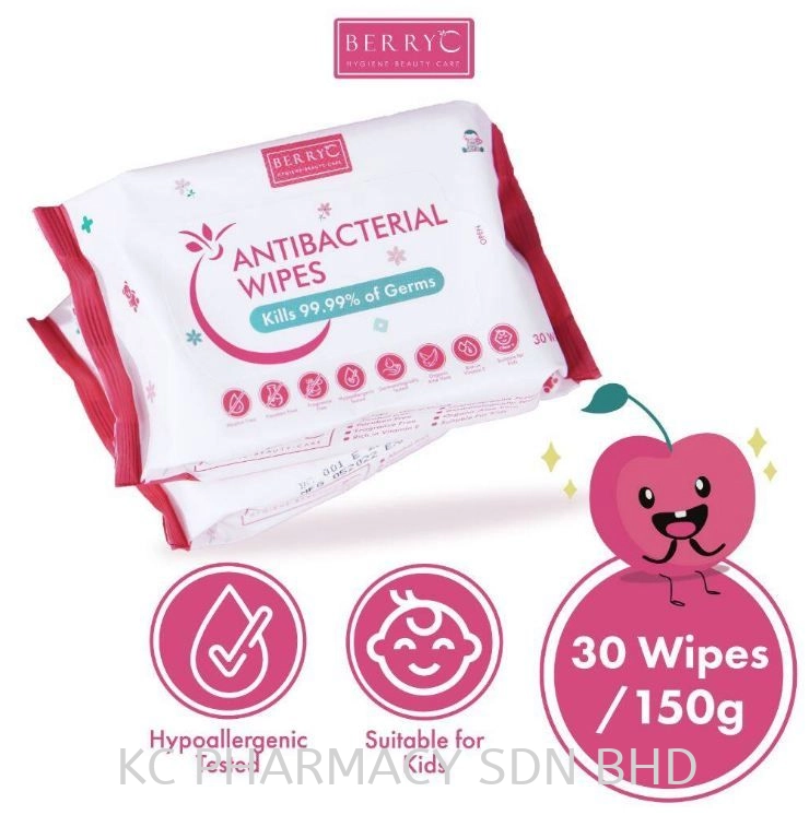 Berry C Antibacterial Wipes 30's (EXP : 05/2024) (Clearance Stock)