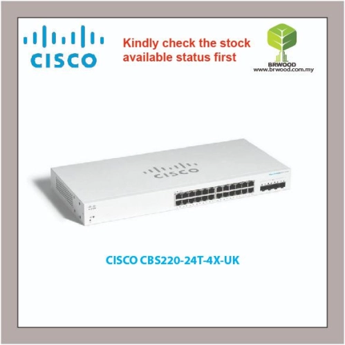 CISCO CBS220-24T-4X-UK : Cisco Business 220 24-port GE, 4 x 10G SFP+ Smart Switches