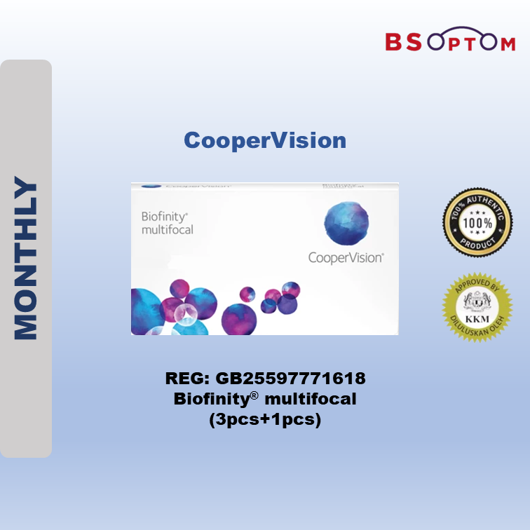 Cooper Vision Biofinity Multifocal Monthly Clear Contact Lenses (3pcs+1pcs)
