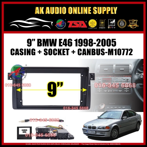 Bmw E46 1998 - 2005 Android Player 9" Inch Casing + Socket With Canbus - M10772