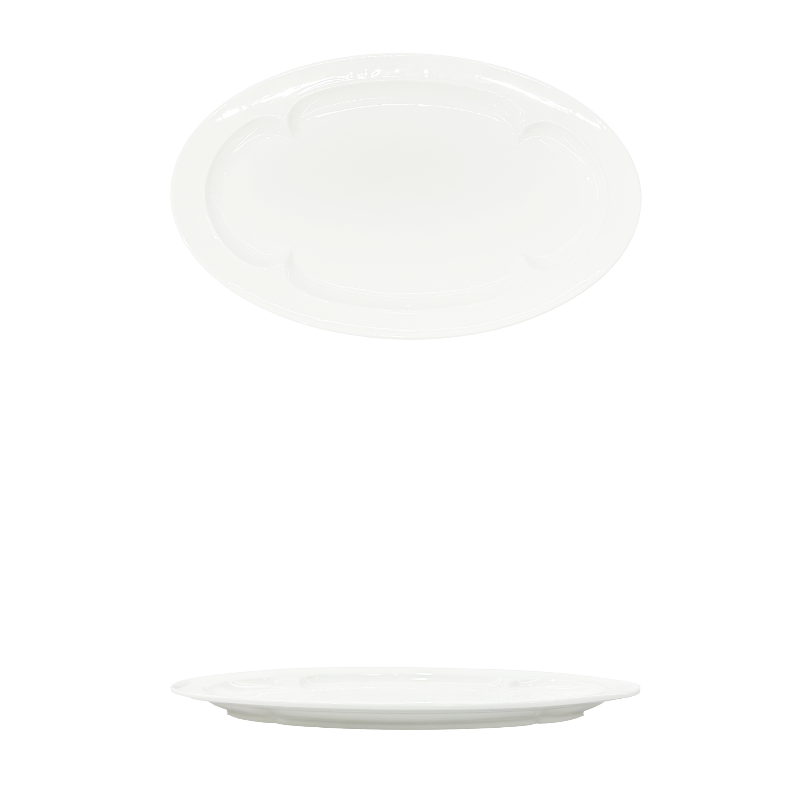 YX-BC-16'' Songting Oval Flat Bottom Plate 16 宋庭椭圆平底盘