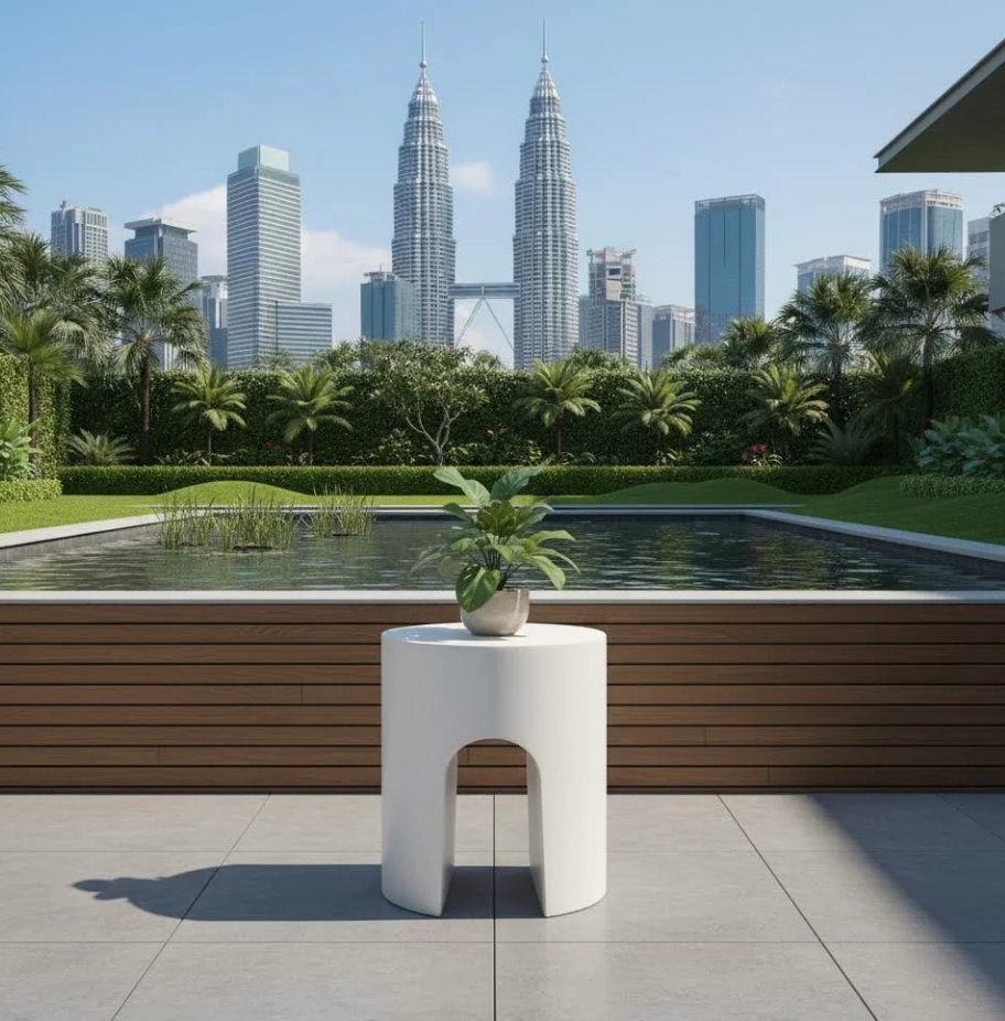 Recommend Garden Side Table Manufacturer Malaysia 马来西亚最佳户外玻璃钢茶几桌子 Mengesyorkan Pengeluar Meja Sisi Taman Malaysia