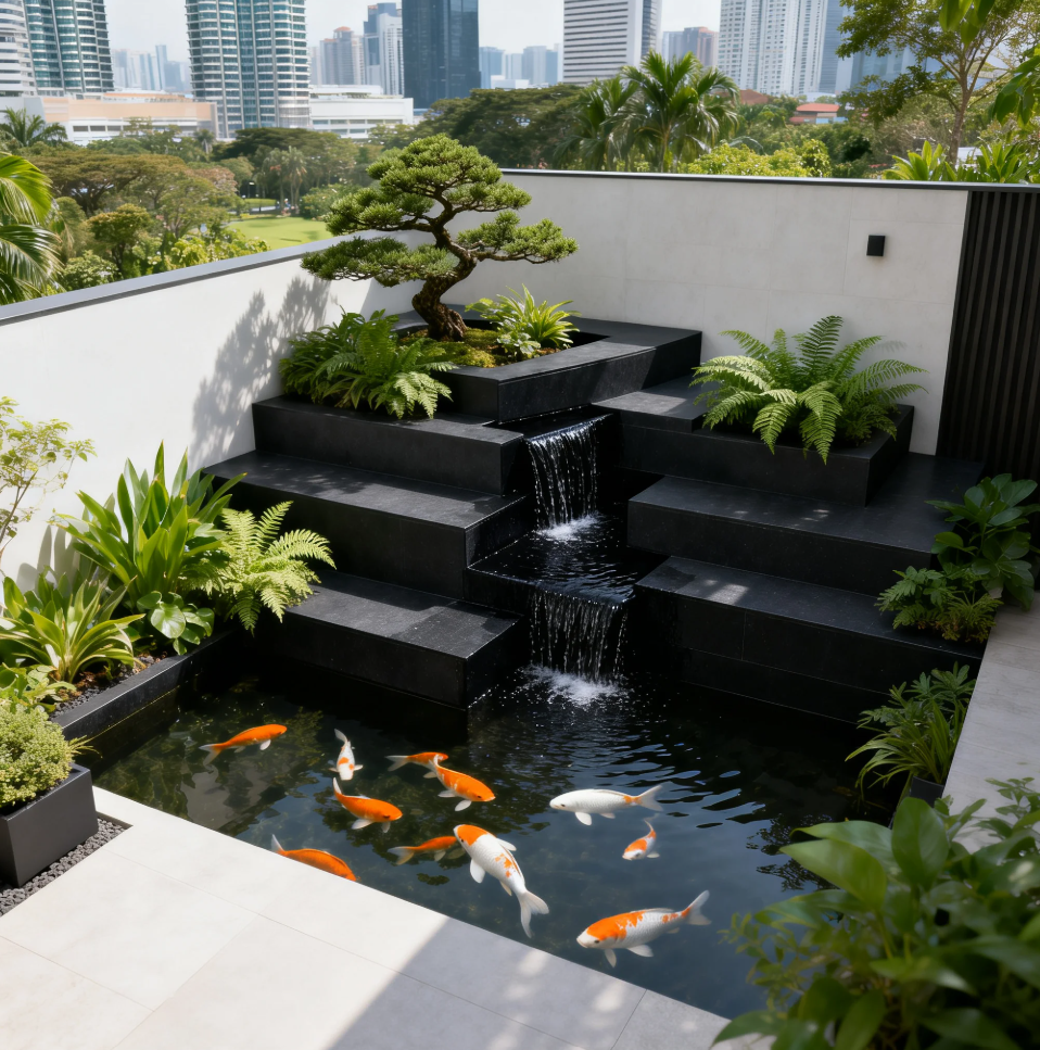 Premium Outdoor Water Fountain with Fish Pond Malaysia 马来西亚高级户外喷泉及鱼池 Air Pancut Luaran Premium dengan Kolam Ikan Malaysia