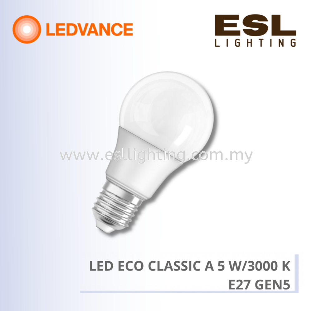 LEDVANCE LED ECO CLASSIC A E27 5W GEN5 - 3000K 4058075246065
