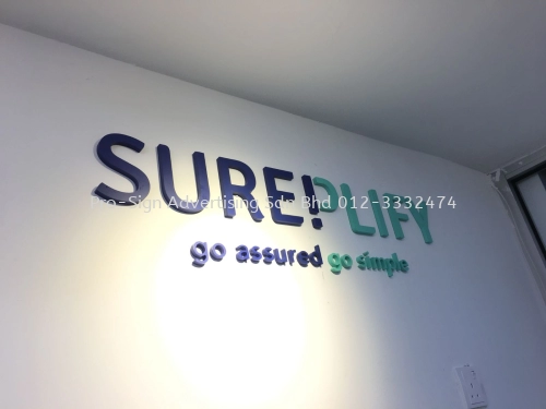ACRYLIC CUT OUT LETTERING AND PANEL (SUREPLIFY, AMPANG, 2017)