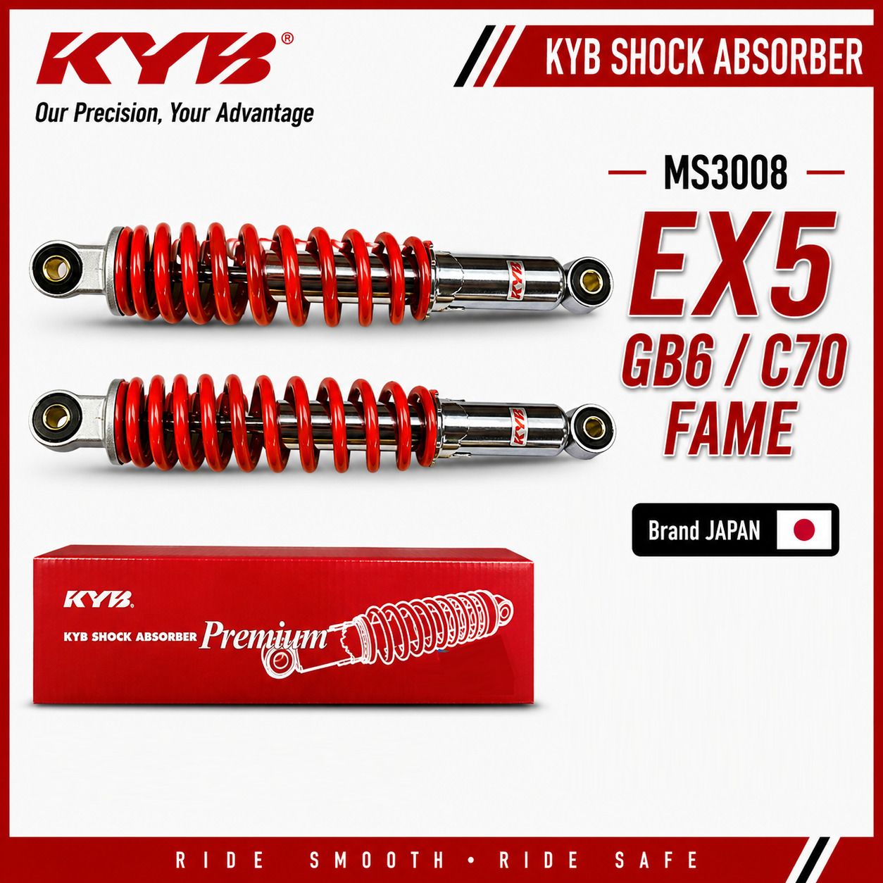 KAYABA EX5 / GB6 / Fame / C70 REAR SHOCK ABSORBER SUSPENSION MS3008R