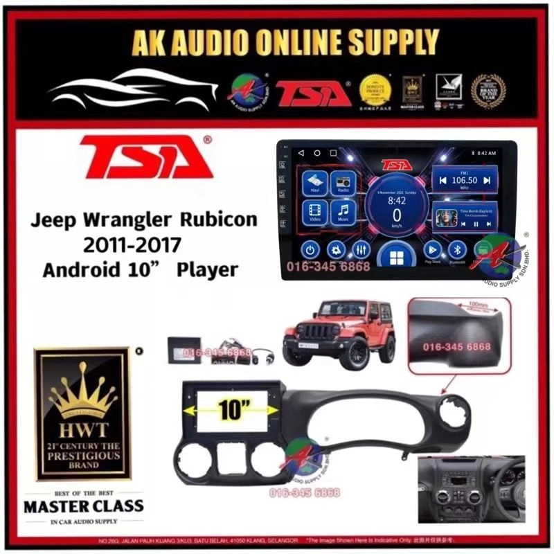 [ MTK 2+32GB ] TSA Jeep Wrangler Rubicon 2011 - 2014 /  2015- 2017 With Canbus Android 10'' inch Car player Monitor