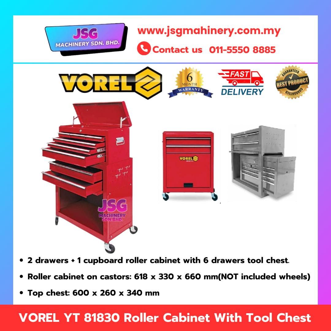 VOREL YT-81830 / YT81830 Roller Tool Cabinet with 4 Drawer Tool Chest