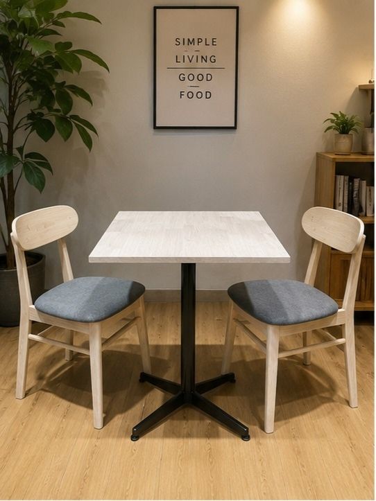 Solid Wood Table Set (White Wash)