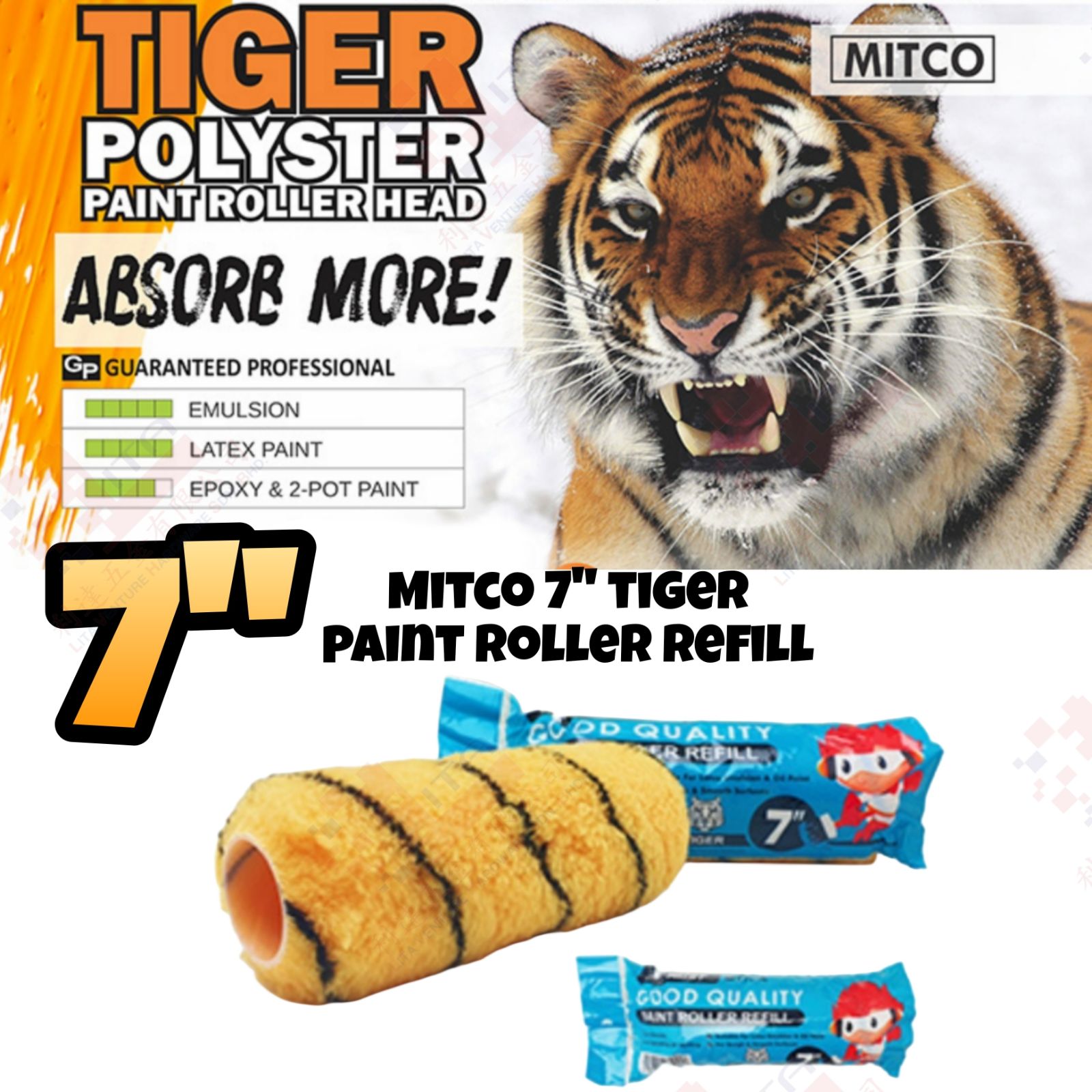 MITCO BRAND 7'' TIGER PAINT ROLLER REFILL